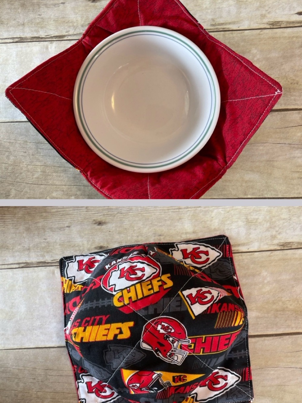 Microwave Bowl Cozy Reversible NFL KC Chiefs